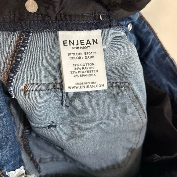 ENJEAN Jeans Womens 7/28 Dark Blue Denim Slim Fit Stretch Comfortable Trendy - Picture 5 of 7